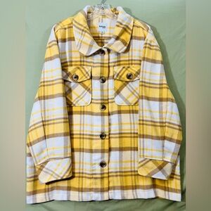 Kensie Jeans Plaid Fleece Yellow Checkered Jacket Long Sleeve Flannel Size XL